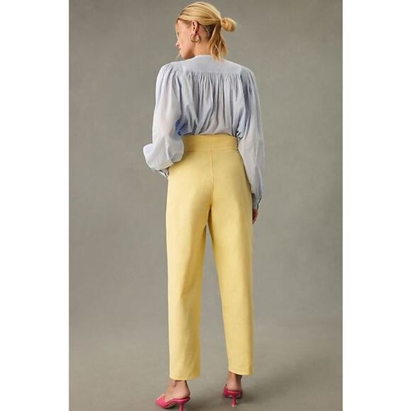 Anthropologie Antik Batik Kim Trousers in Yellow Size Large NEW - Picture 3 of 11